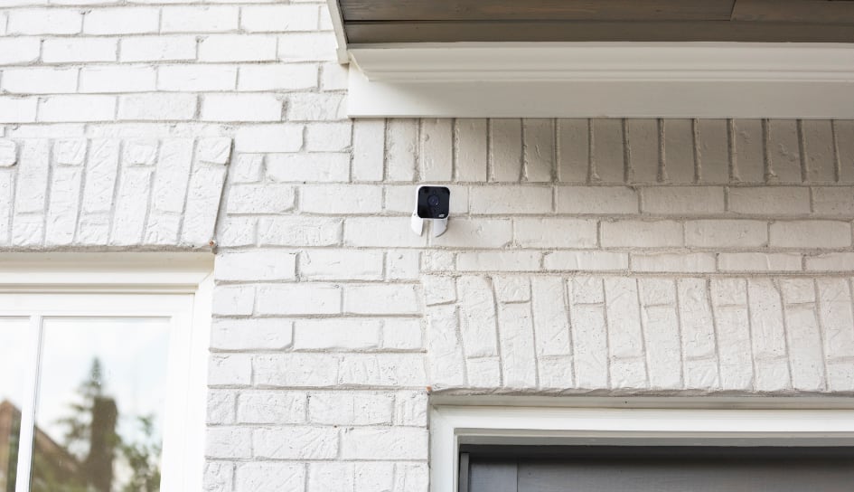 ADT outdoor camera on a Stamford home